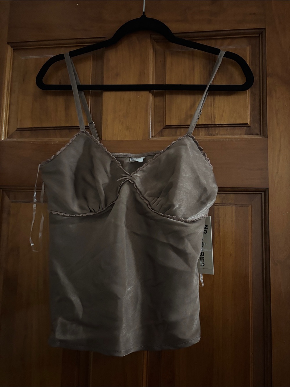 No Boundaries Satin Cami in Taupe